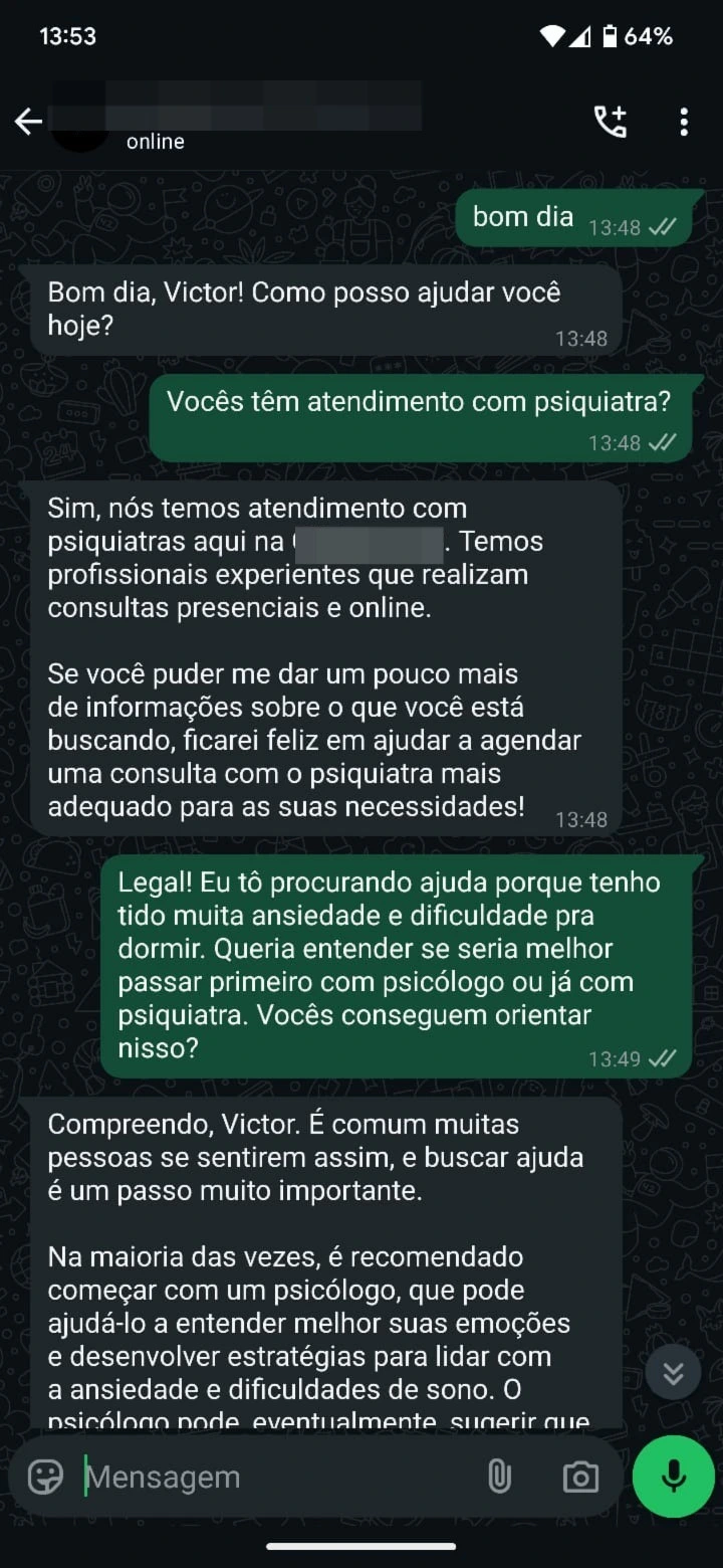 Configuração de automações e WhatsApp pela equipe AION